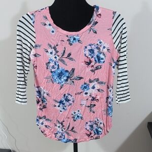 Twenty Ten Pink Floral Long Sleeve Tee